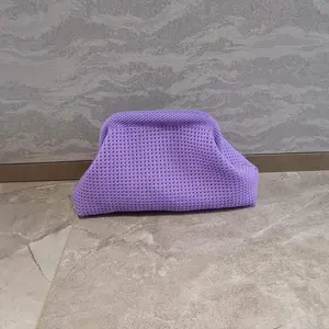 Storage Bag Polyester Summer Beach Clutch Bag Soft Elastic Small Crochet Handbag Breathable Large Capacity Purse Party Сумка