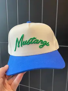 Mustangs Hat | Blue + Natural Cotton