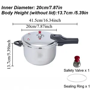 4L Large Capacity Pressure Cooker | Explosion-Proof, Induction/Gas Compatible | Fast Cooking for Home & Restaurant