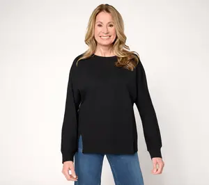 Belle by Kim Gravel French Terry Topstitched Double Vent Top