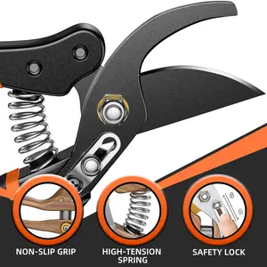 DECERK Pruning Shears for Garden  8.5" Professional Bypass Gardening Scissors & Clippers, Super Sharp SK5 Blade, Ergonomic Handle Heavy Duty Hand Held Pruners, Gardening Gift for Women Men with wood finish, 2025 springtok home Tool