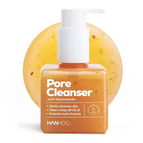 Hanhoo Korean Beauty 2-in-1 Gel-to-Foaming Acne Facial Cleanser & Cleansing Mask, 6.76 fl oz, Niacinamide-Salicylic Acid Gentle Daily Pore Hydrating Oily Skin Wash with Hyaluronic Acid
