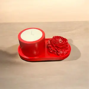 Red “Flower Rose”Candle