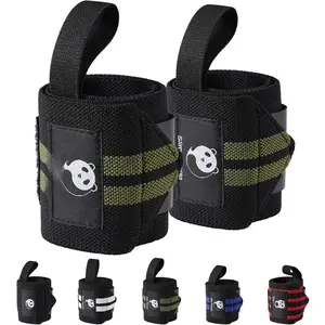 Weightlifting Wrist Wraps- Upgraded Wrist Support with Heavy Duty Thumb Loop for Powerlifting, Bodybuilding, and Weight Lifting Men & Women