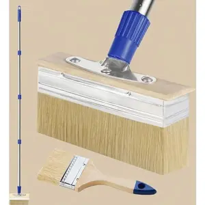 60" Extended Reach Stain Applicator for Wood & Furniture - 3" Paint Brush Included - Durable Deck & Fence Coating Tool - Smooth Finish for Oils, Stains, Paints - Ergonomic Long Handle Design