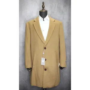 Men's Vinci Solid Camel Wool & Cashmere Blend Formal/Casual Overcoat