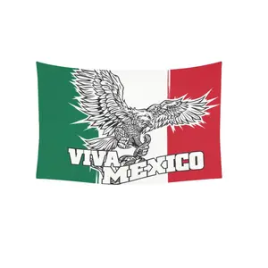 Vibrant 3x5 Ft Mexican Flag Tapestry Thick Durable Polyester Wall Hanging Machine Washable Home Decor for Balcony & Outdoor Display - Decoration