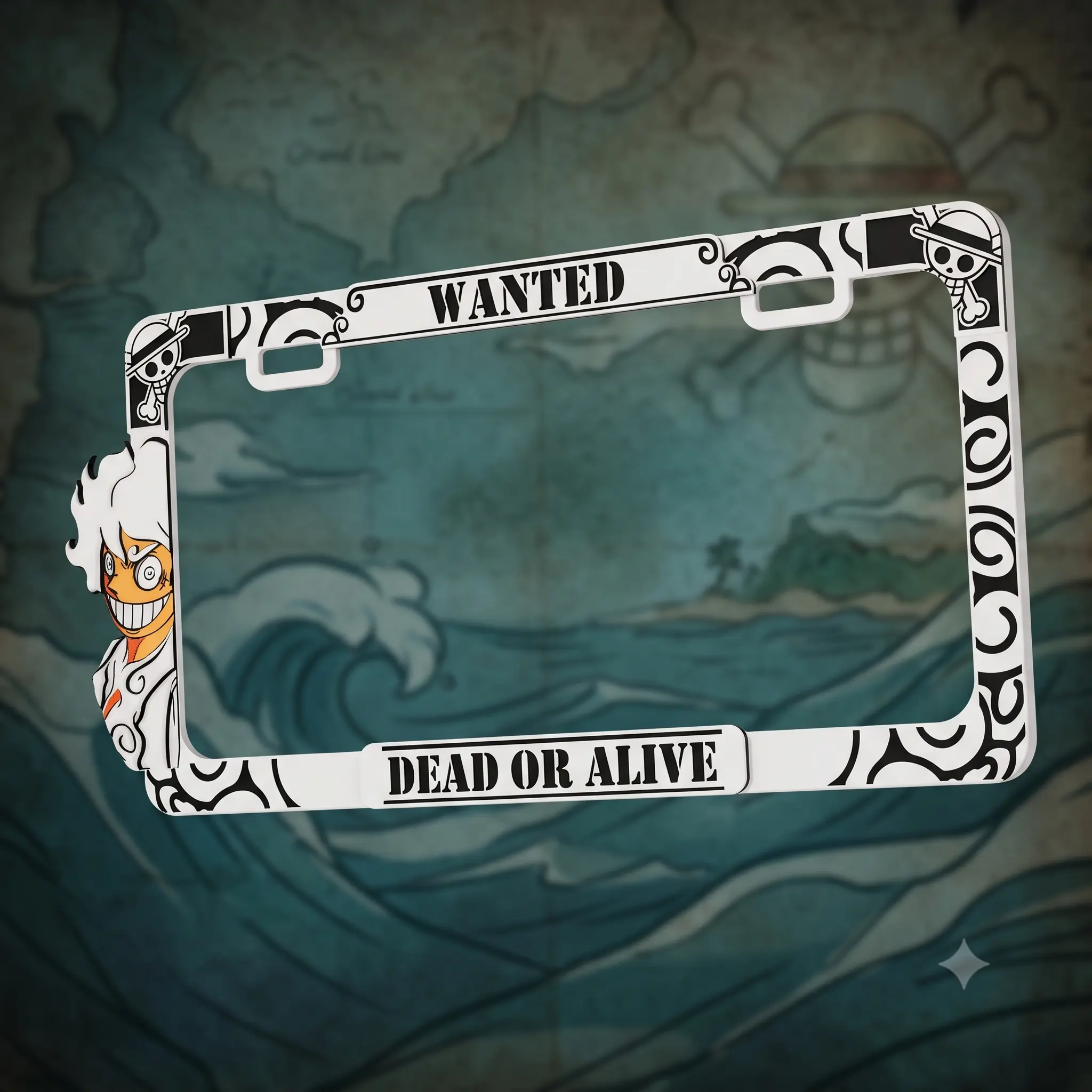 Anime style car license plate frame, unique and original design