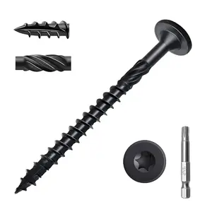 8 inch Deck Screws 50 count, Heavy Duty Structural  Screws with T30  Bits, Rust Epoxy Coated, for Timber/Log/Landscape Timber (#14 x 8)