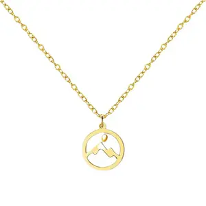 Women's faith necklace, Round seed necklace, Gold Mountain and mustard seed pendant necklace, religious Christian jewelry, gift for mom, friend, grandma