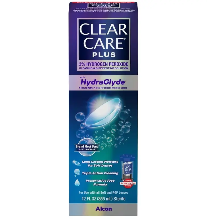 Clear Care Plus Cleaning & Disinfecting Contact Lens Solution with Lens Case, Clear, 12 Fl Oz