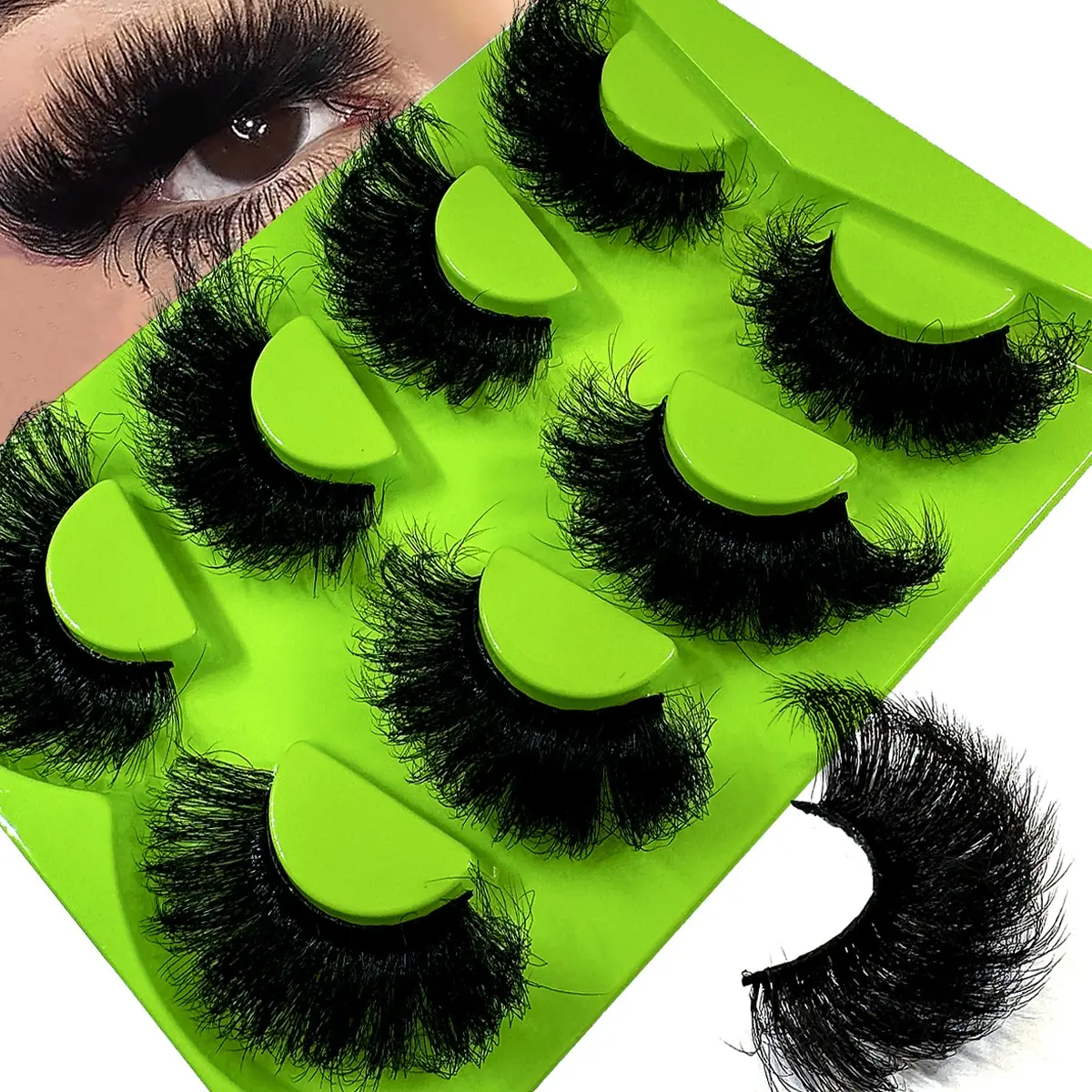 4 pairs of 9D thick 25mm eyelashes, fluffy appearance, curly DD curls, artificial mink extended eyelashes, reusable Russian lashes, fluffy mink lashes, Diy Eyelash Clusters, Diy False Eyelashes
