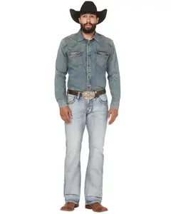 Rock & Roll Denim Men's And Boot Barn Light Wash  Bootcut Stretch Jeans - Bm0pd06694