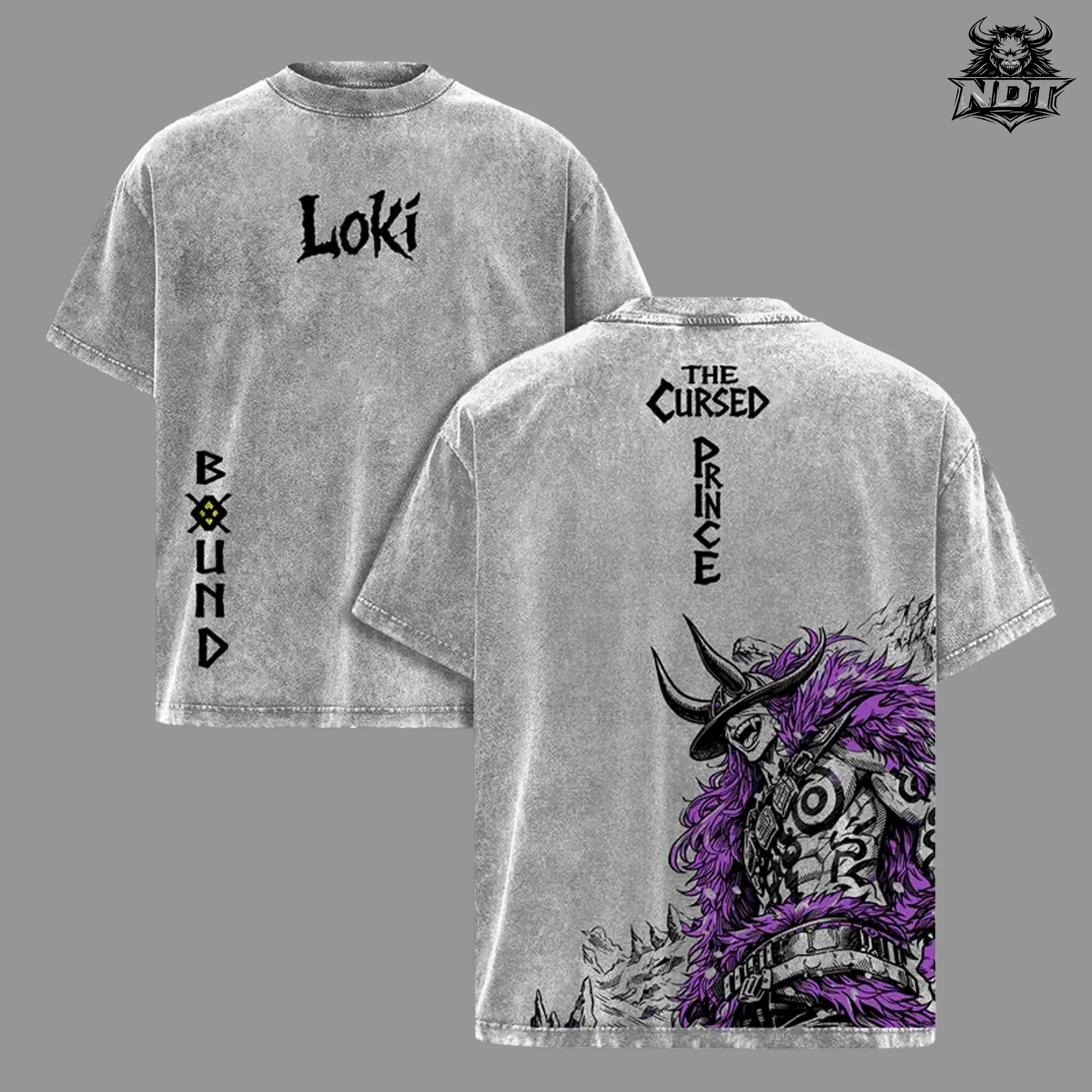 Loki Oversized Anime T-Shirt, One Piece Streetwear Tee, Loki Graphic Washed Cotton Shirt, Elbaf Prince Norse Aesthetic Outfit, Unisex Casual Drip, Gift For Anime Fans