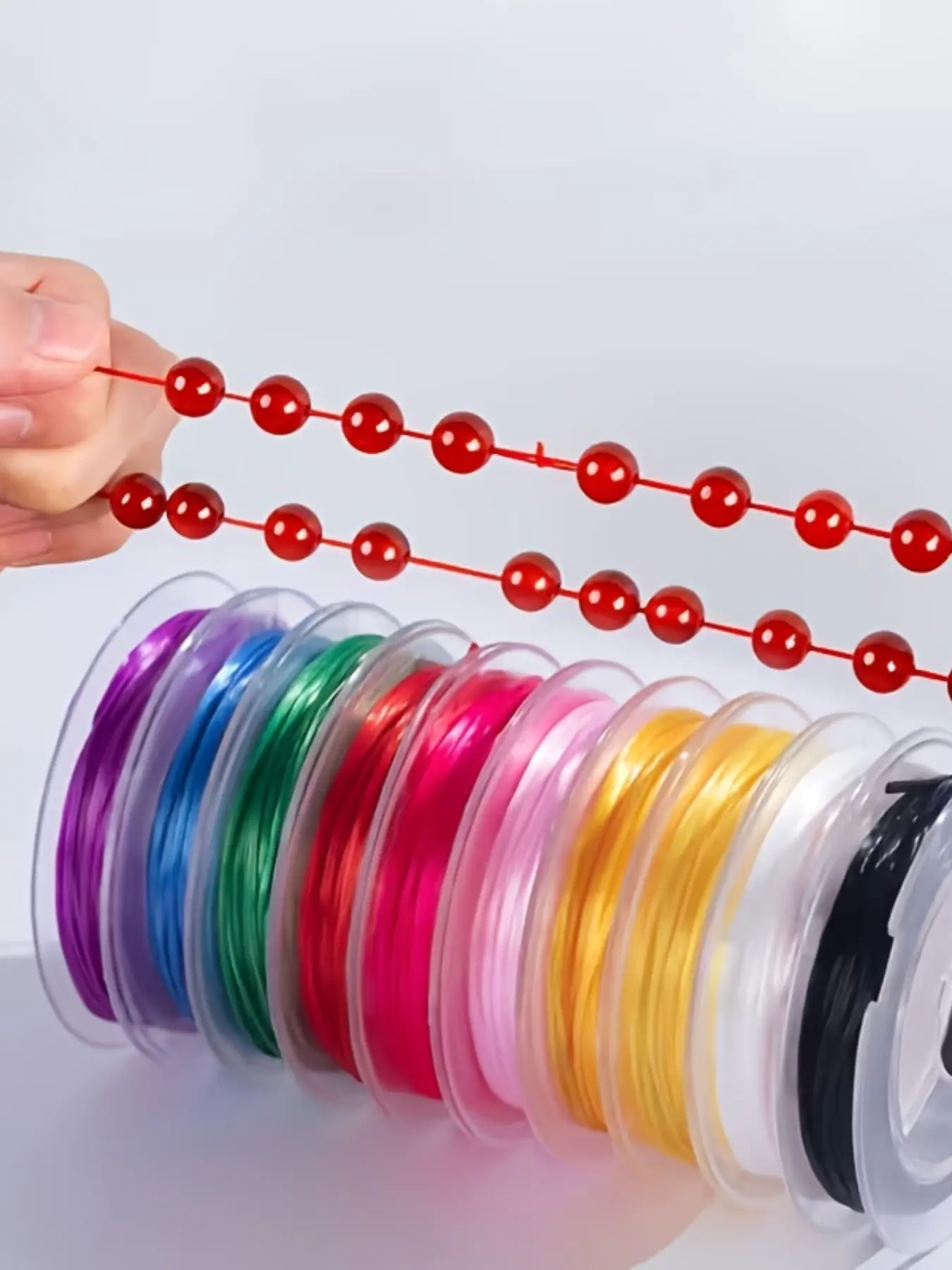 10 Rolls Elastic Bead Cord, 0.8mm Diameter Crystal Stretch String, Transparent Elastic Beading Thread for Bracelet Making, DIY Beading Accessories, Jewelry Making Supplies