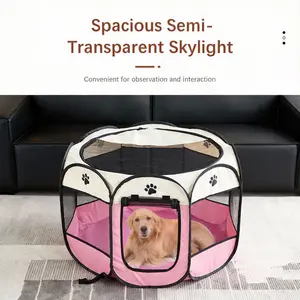 Foldable Dog Cage Waterproof Oxford Fabric Pet Tent Washable Scratch-Resistant Puppy Cat Litter Room Litter Box Enclosure, Ideal for Dogs Cats