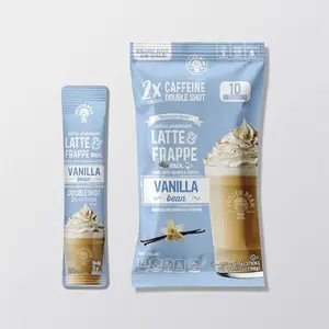The Frozen Bean Vanilla Latte & Frappe Mix Double Shot Arabica Coffee 10 Sticks