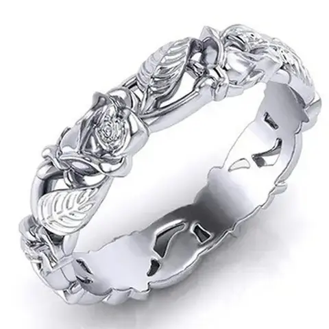 Fashion Rose Flower Design Copper Ring, Elegant Women's Wedding Engagement Bridal Jewelry Gift, Fashion Streetwear All-match Goth Accessory, Marriage Ring, Bridal Rings, Beautiful Rings