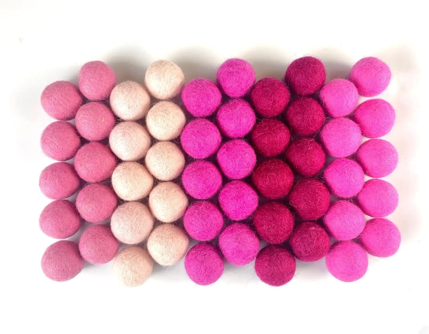 Pretty in Pink Wool Felt Balls for Crafts & Sensory Play (50 Pack)