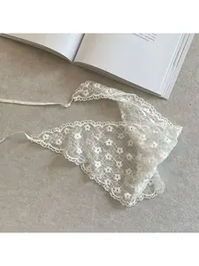 French vintage lace floral mesh headscarf sweet Korean-style tie bandana bohemian hairband Boho Headband