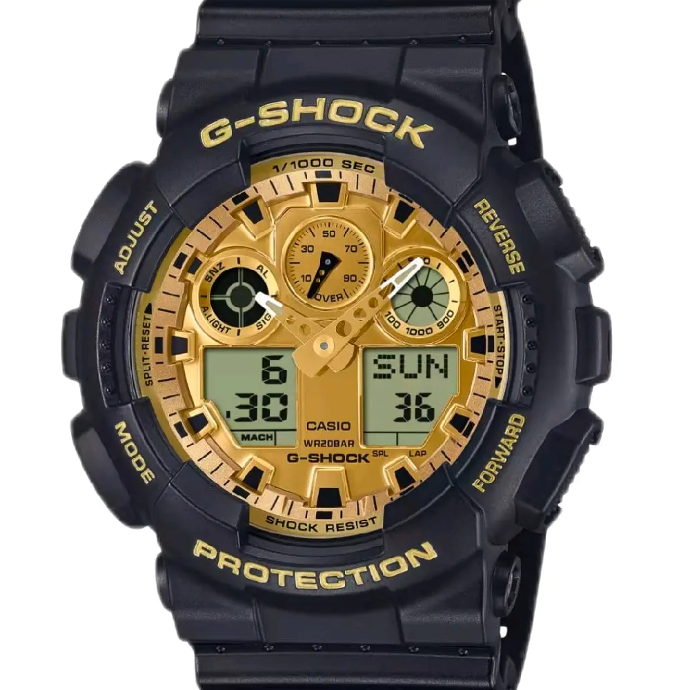 GA-100GGB-1A9 brand new G Shock Analog/digital gold dial men' s classic watch "new style"