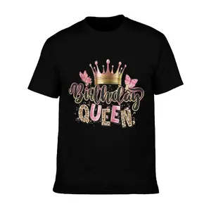 Birthday Queen T Shirt Featuring Crown Design Made of 100 Cotton Casual Crew Neck Short Sleeve Top for Women