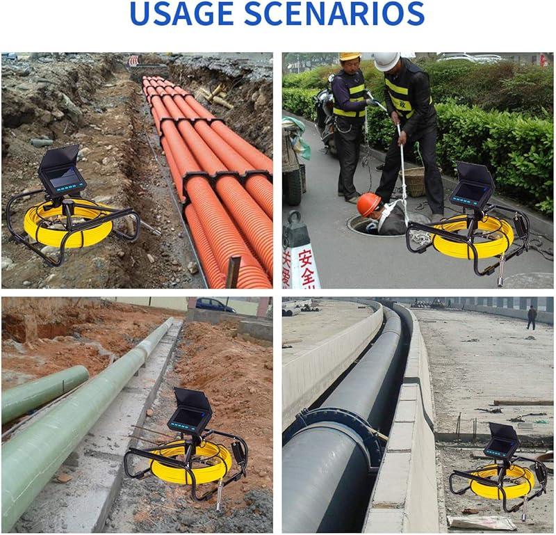 Sewer Camera, 66ft/20M 4.3" Pipe Drain Inspection Camera with DVR Function & Snake Cable, Waterproof IP68 Borescope w/LED Lights, Industrial Endoscope for Home Wall Duct Drain Pipe Plumbing