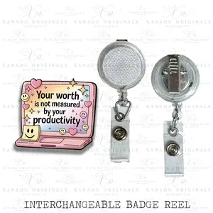 Your Worth Interchangeable Badge Button with Reel Option