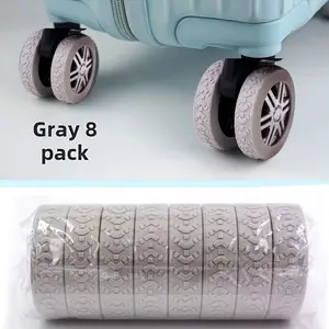 8pcs Universal Suitcase Wheel Protectors, Shock Absorbing Sleeves, Noise Reduction Pads, Silent Wheel Protectors, Travel Gear Accessories
