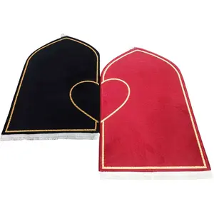Couple Prayer Rug Set Thick Flannel Muslim Mat with Heart