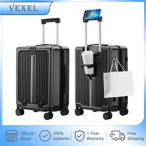 VEXEL Plastic frame Smart USB Charging Suitcase – 360° Silent Wheel & PC+ABS Lightweight Luggage