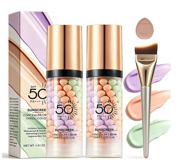 2PCS Color Correcting Primer Face Makeup,3 in 1 Primer Face Makeup | SPF 50 Moisturizes Primer for Face Before Makeup