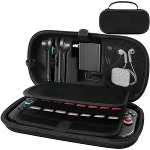 Switch OLED Carrying Case Compatible with Switch 2 & Switch OLED, Portable Switch Travel Carry Case Fit for Joy-Con and Adapter, Hard Shell Protective Switch Pouch Case with 20 Games
