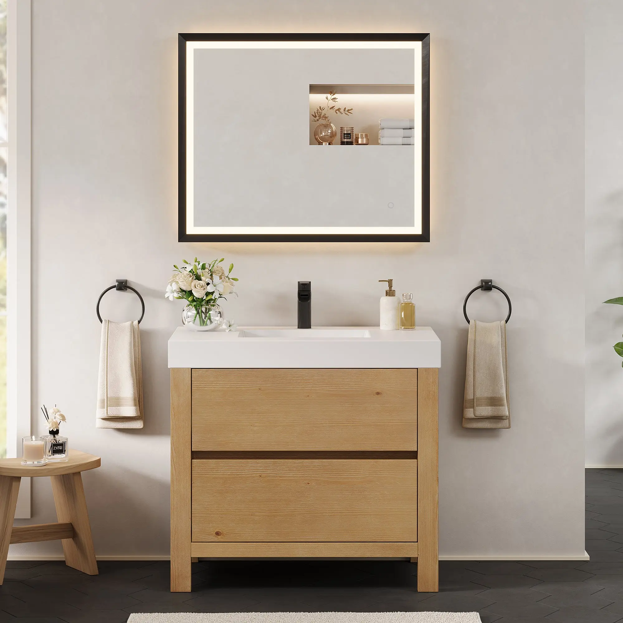 Cascadia 36"/48"/60"/72" single/double vanity with top