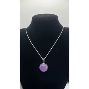 16mm Rwandan Amethyst Pendant in Sterling Silver – Handcrafted in Maine (with 18” Chain & Lighted Display Box)