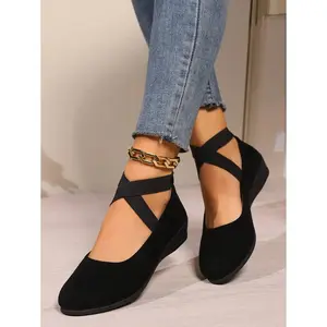 Spring/Autumn Women's Rocker Sole Slip-On Slouchy Shoes With Thick Sole And Breathable Mesh, Low Vamp Casual Shoes, Shoes For Women