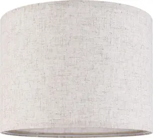 Natural Linen Medium Drum Lamp Shades 13" Top x 13" Bottom x 10" High (Spider) Modern Beige Gray Lampshade for Table Lamps Bedside Lamps -Assembly Required - By GO&SO