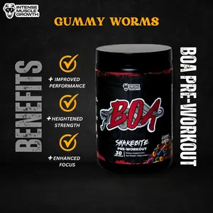 BOA Snakebite Pre-Workout - Gummy Worms Powder - 350mg - 30 Servings Edible Supplement