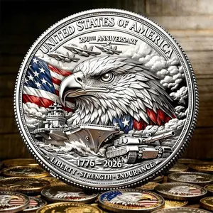 USA 250th Anniversary Challenge Coin Set | Liberty Bell & Bald Eagle 1776-2026 Patriotic Coins |Gift for Patriots Independence Day Unique Father's Day Gift for Him