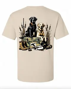 Hunting Dog Cooler T-Shirt/Sweatshirt/Hoodie, Hunter Camo Black Labrador Retriever T-Shirt, Outdoor Camping Apparel, Lab Dog Mom Tee, Old School Camo Shirt, Hunting Shirt, Hunting Season Sweater - KitchenEra