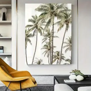 2D flat 1 piece packaging canvas painting- palm trees, nature room decor-wall decor-bathroom decor and accessories-home decor-home decor and accessories-bathroom decor-Artistic abstract posters and prints for living room decoration	