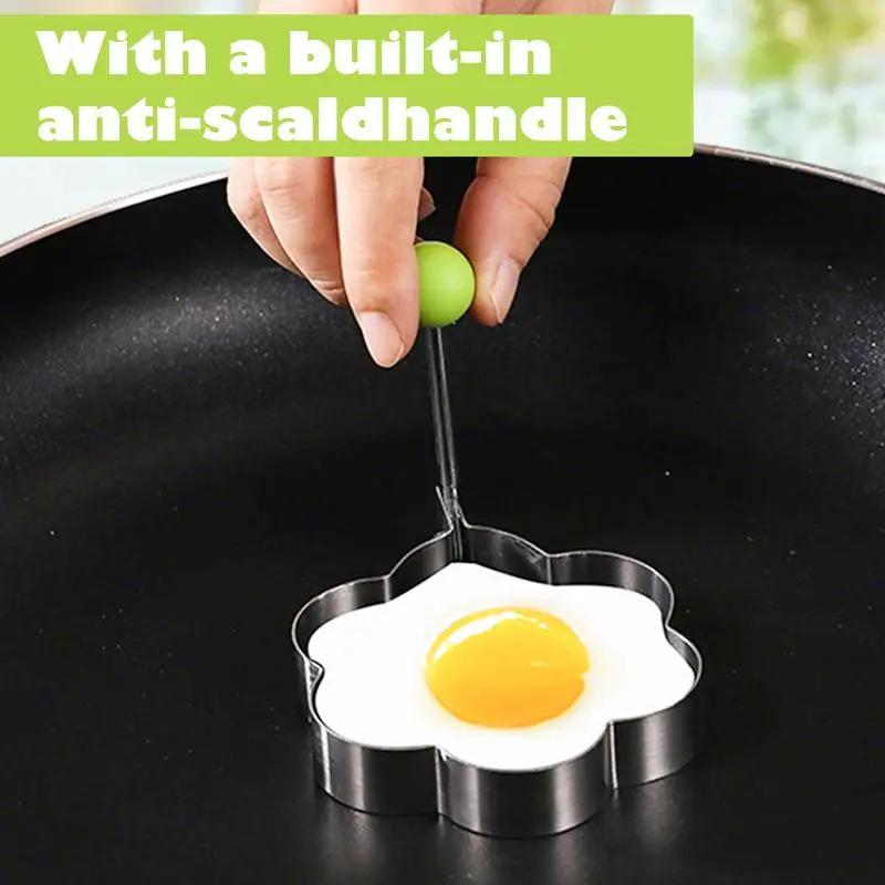【Free Shipping 】4-Piece Fried Egg Ring Mold Set Nonstick for Griddle Pan Enhancing Cooking Convenience with Non-Stick Coating and Versatile Use clear separator aluminum Manual
