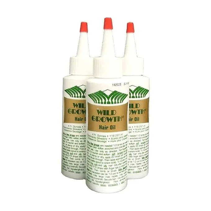 3-Pack Wild Growth Hair Oil, 4oz (White) - Haircare Product for Anti-Frizz Support