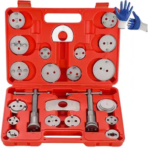 24pcs Heavy Duty Disc Brake Caliper Tool Set Disc Brake Caliper Compressor Wind Back Tool Brake Spreading Tools (Red, 24pcs)