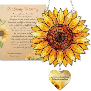 Sunflower Suncatcher Ornament – Acrylic Window Hanging Decor Gift for Mom