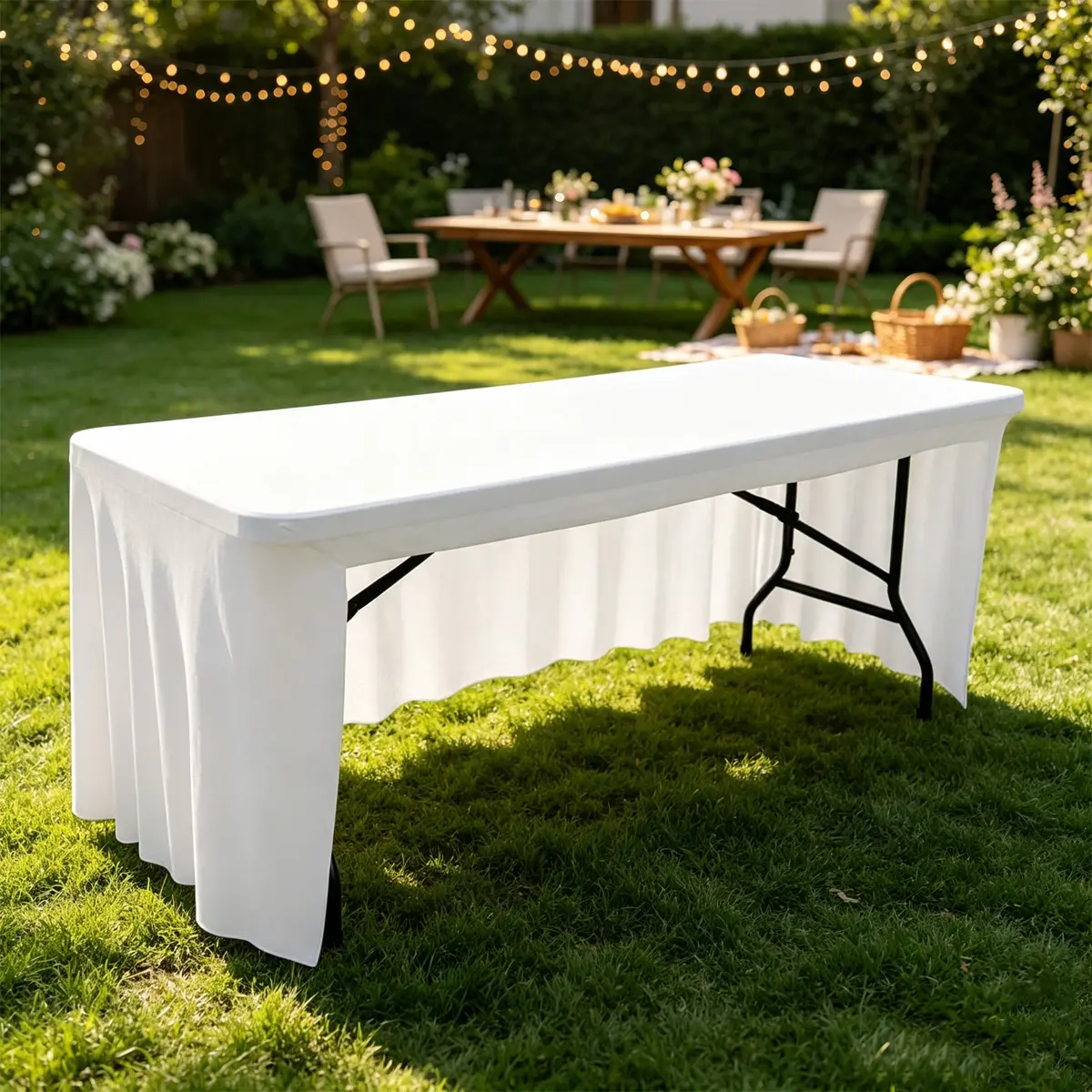 6ft wide tablecloth, suitable for various occasions such as weddings, parties, graduation ceremonies, and gatherings for decoration. As a seasonal decorative item, it is suitable for use throughout the year. sohochic