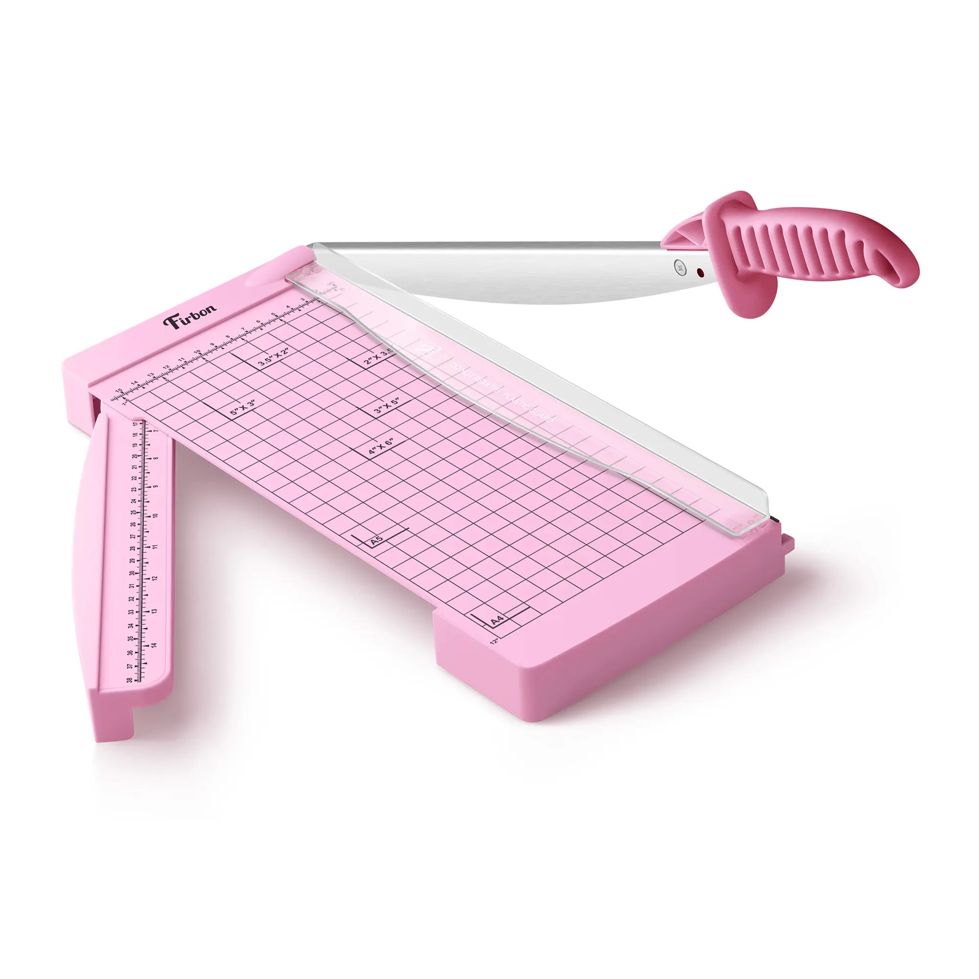 Firbon 12-Inch Guillotine Paper Cutter with Hidden Ruler, 12-Sheet Stable Compact Heavy Measurable Trimmer for Cardboard, Photos, Scrapbooking, Office & Home Supplies