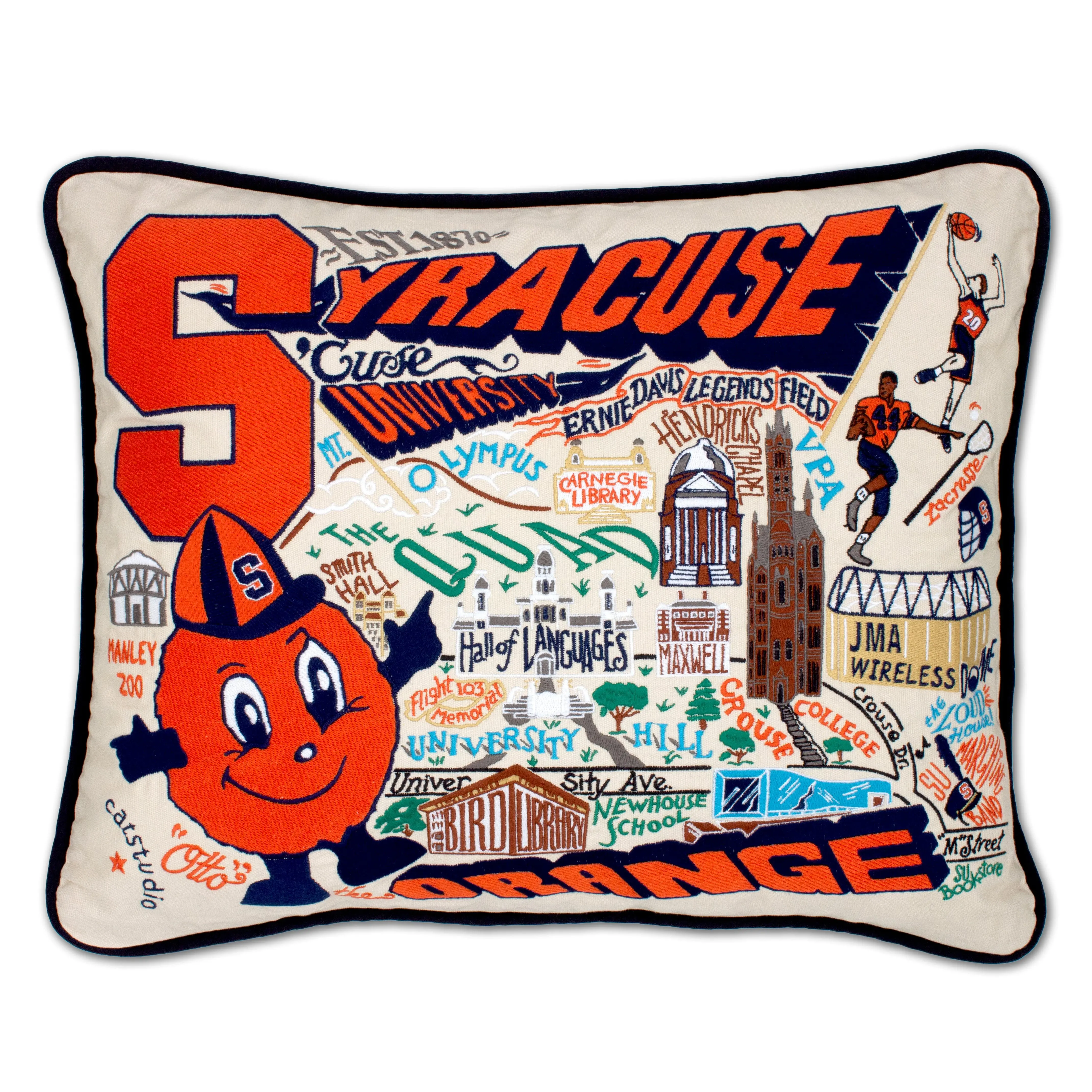 Syracuse University Collegiate Embroidered Pillow