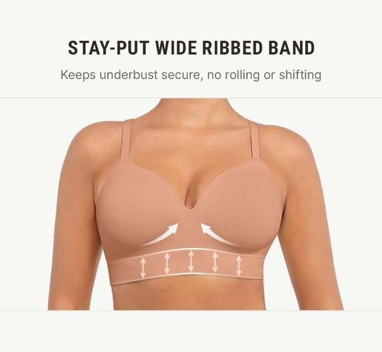 FeelinGirl Wireless Push Up Bra for Women, Seamless Comfort Bralettes No Underwire Supportive Full Coverage Everyday Bras Women Push Up Bra  Comfortable Fabric Casual Womenswear Soft Adjustable Comfy Smooth TikTokShopBlackFriday Halter Neck