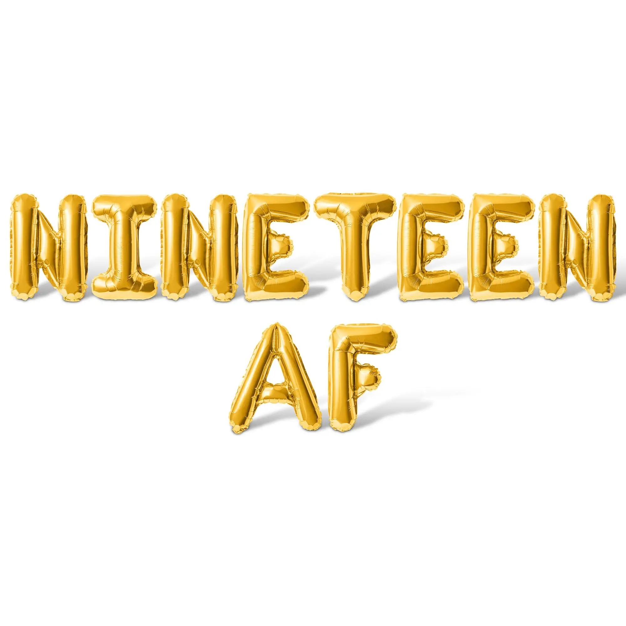 Letter Balloons - NINETEEN AF 16" Inch Alphabet Letters Foil Mylar Balloon 19th Birthday Party Banner